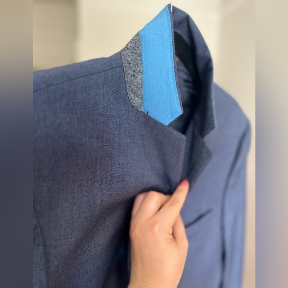 “Without Prejudice” KILBURN SLIM FIT BLUE WOOL MEN SUIT - Picture 16 of 16